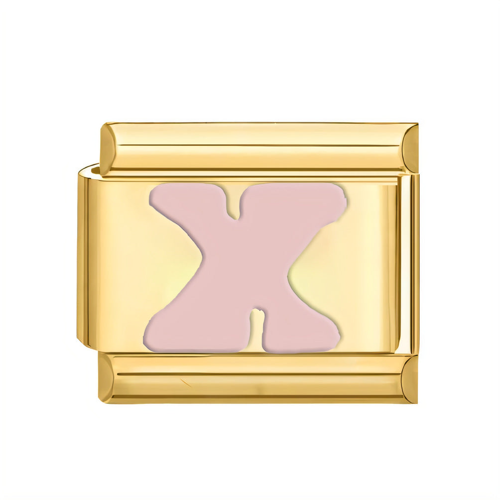 Wholesale ltalian Charms DlY Composable Bracelet Letter Module Stainless Steel DlY Bracelet