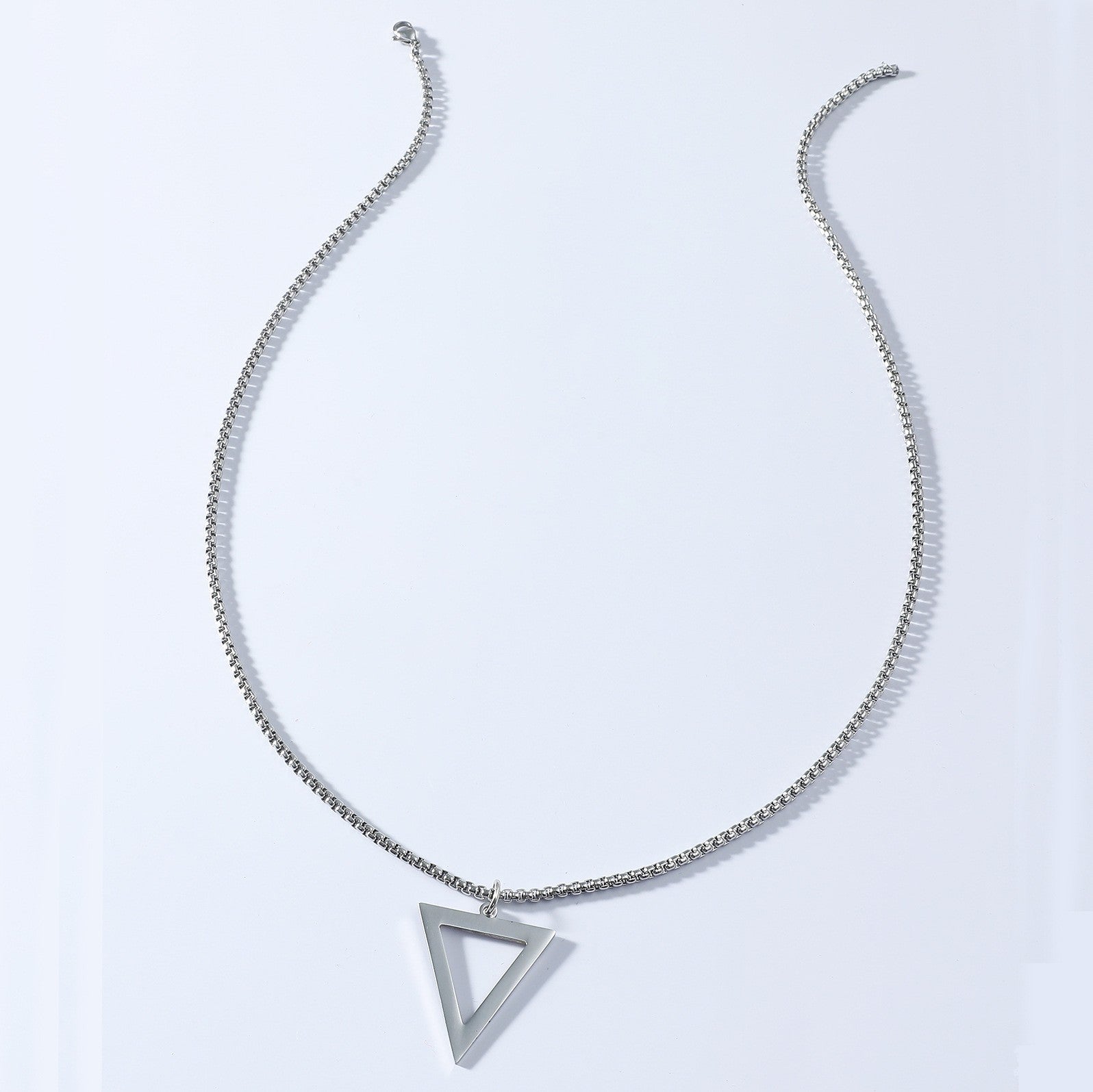 Wholesale Titanium steel black triangle necklace