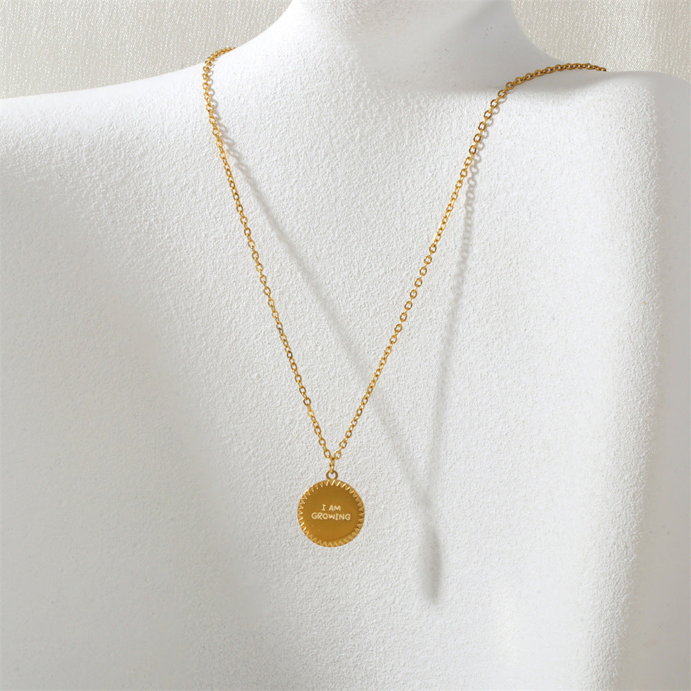 Wholesale Letter element medal anniversary blessing non-fading titanium steel necklace