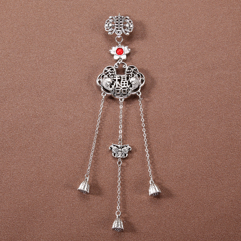 Wholesale Vintage Plum Blossom Fan Bell Tassel Brooch ACC-BCH-Gumi001