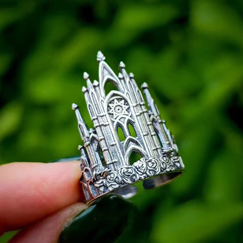 Wholesale Vintage Castle Style Cross Hollow Ring