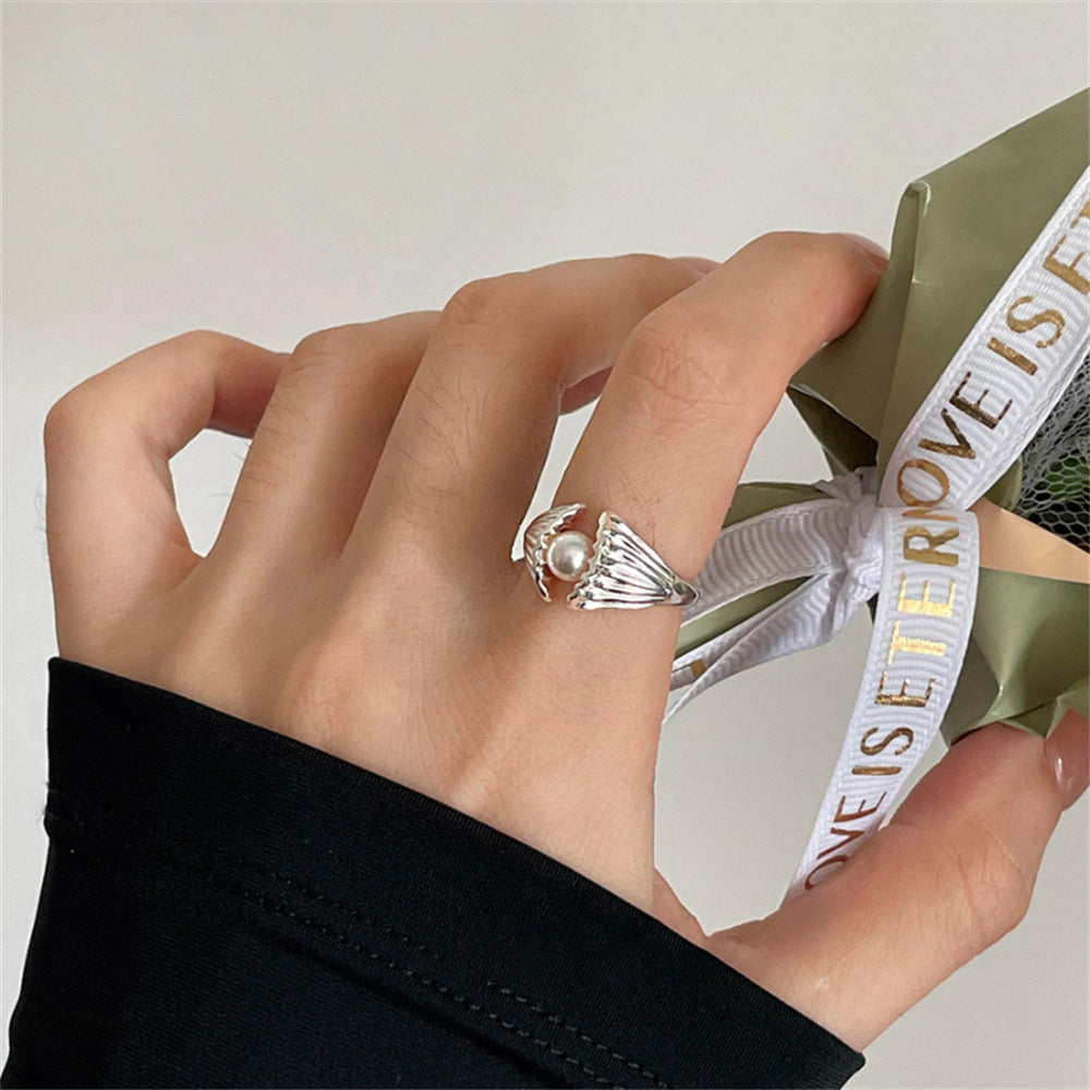 Wholesale Plain Ring Brushed Aquamarine Ring Open No Fading Ring ACC-RS-Yues003