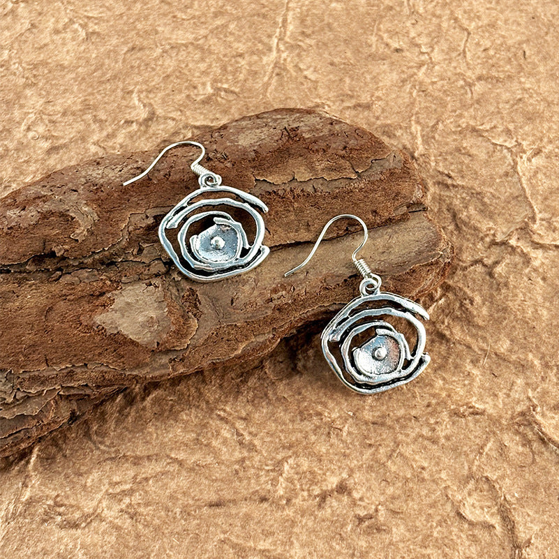 Wholesale retro hollow pendant earrings  irregular earrings