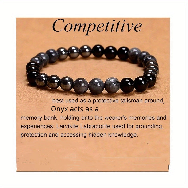 Wholesale Natural stone bracelet elastic rope beaded 8mm chalcedony agate hand-woven bracelet