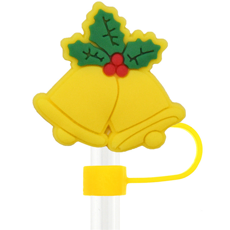 Wholesale Random 100pcs Christmas 10mm PVC Soft Straw Tube Cap ACC-SCR-RYY082