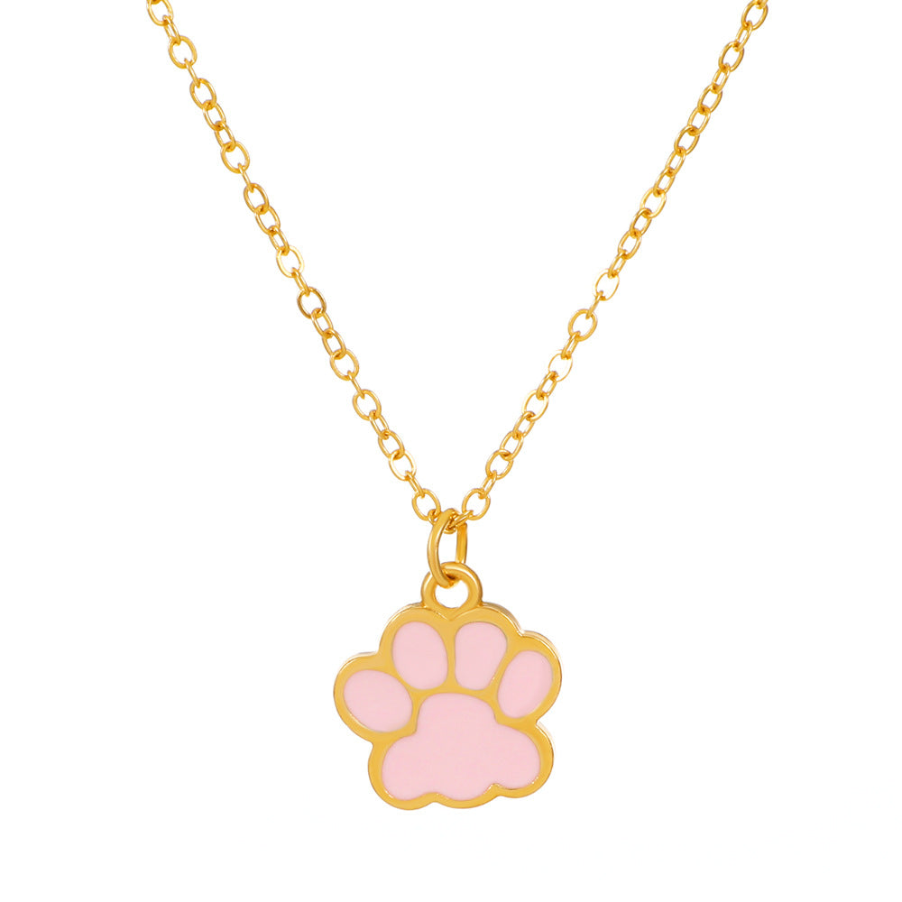 Wholesale Oil Drop Alloy Animal Footprint Cat Paw Necklaces Choker Necklaces ACC-NE-MY015