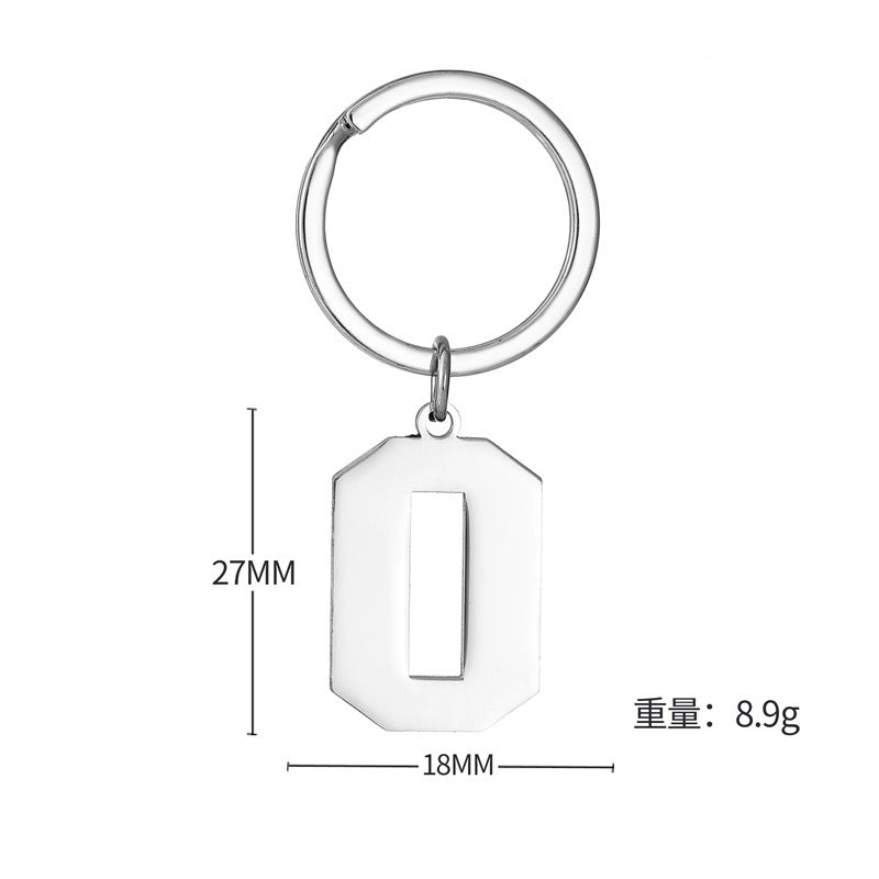 Wholesale Metal Number Keychain 0 9 Modern Minimalist Bag Charm Car Key Accessory Gift