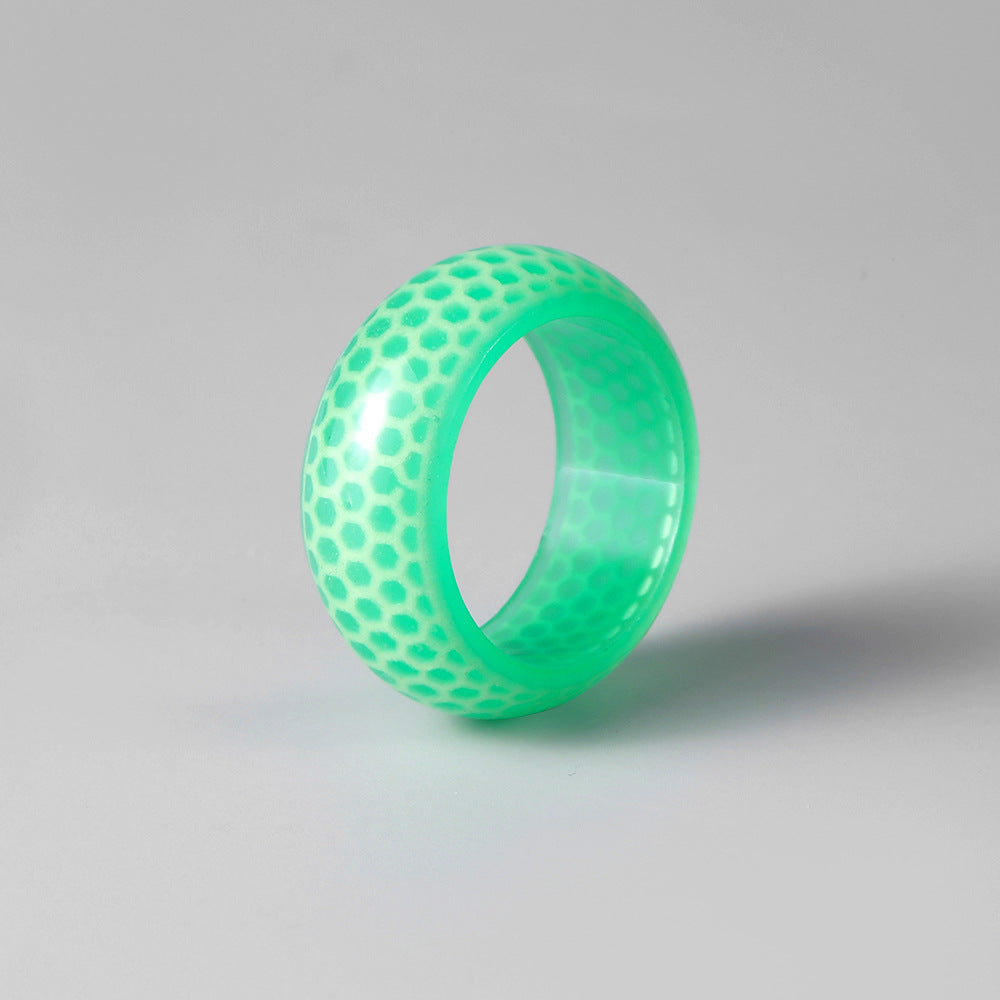 Wholesale Honeycomb Pattern Glow Ring Transparent Resin Men's and Women's Ring Glow Bracelet ACC-RS-ZeXi001