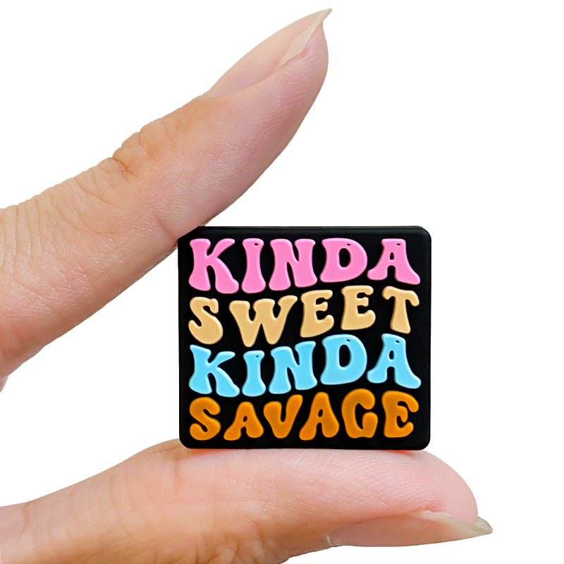 Wholesale 10pcs Cartoon Color Letter Silicone Beads DIY Handmade Beaded Pen Accessories ACC-BDS-WDX048