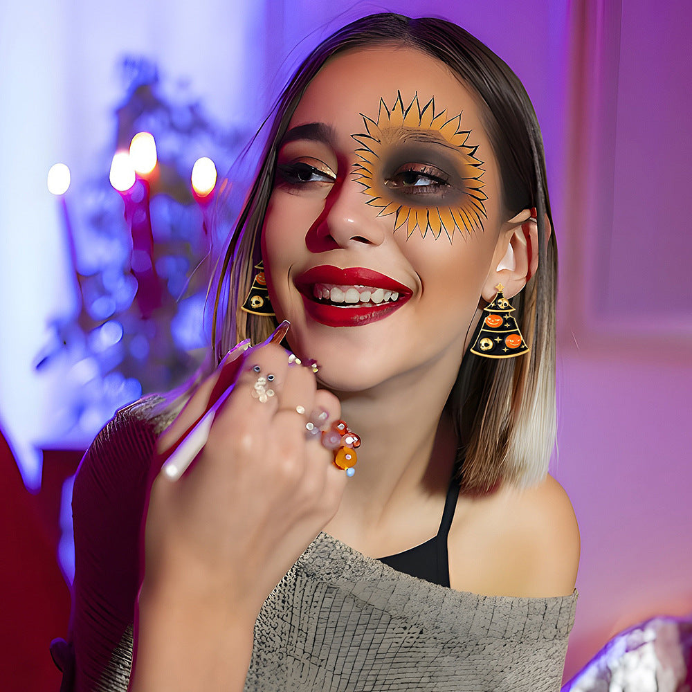 Wholesale Christmas alloy ghost pumpkin funny earrings