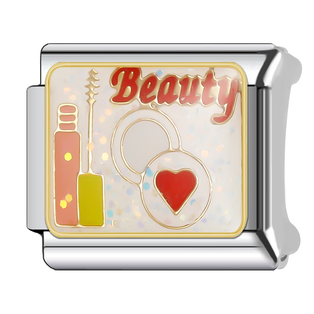 Wholesale Italian Charm Bracelet 9mm DIY English Series Creative Stainless Steel Composable Bracelet