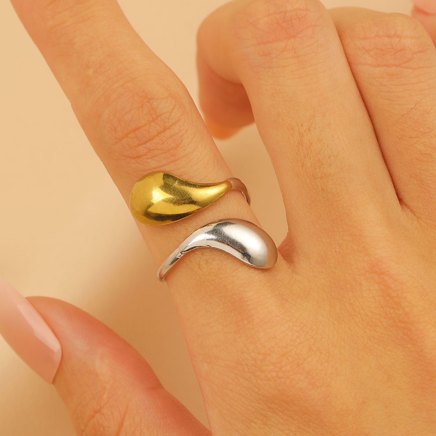 Wholesale Water Wave Open Hydraulic Stainless Steel Ring