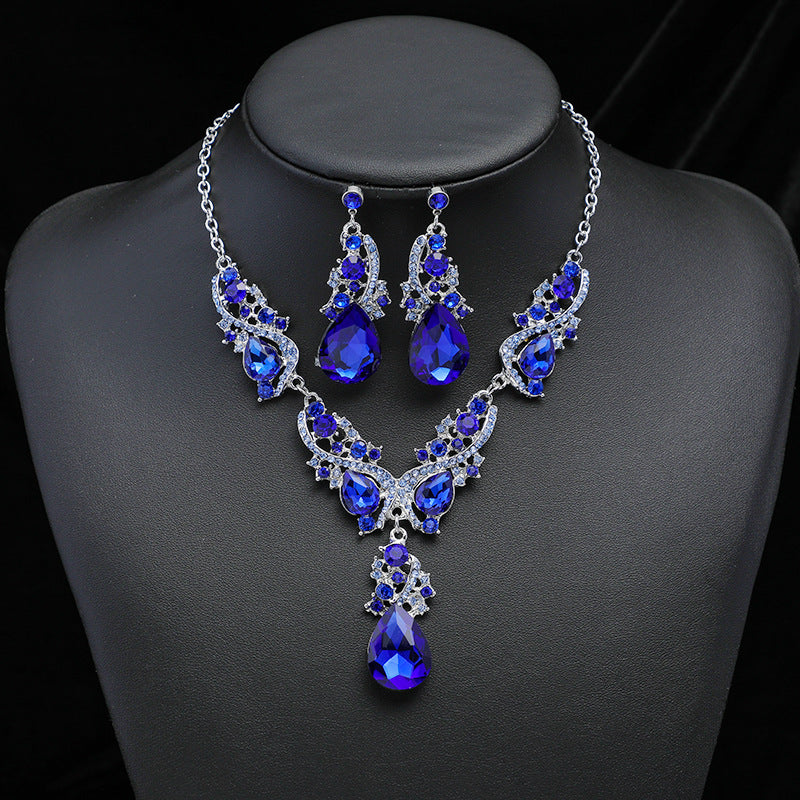 Wholesale luxury exaggerated necklace earrings set