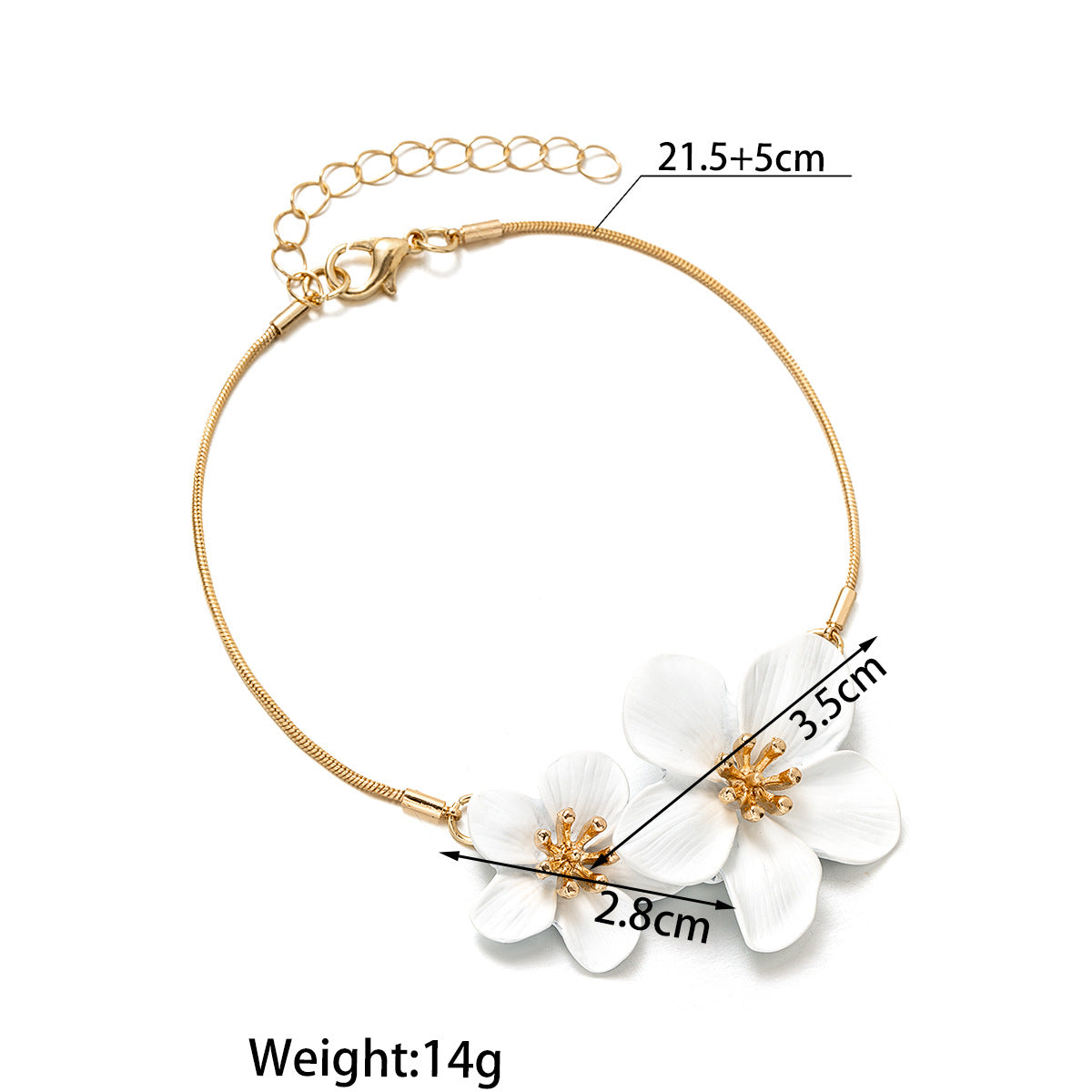Wholesale Flower Metal Chain Adjustable Women's Anklet