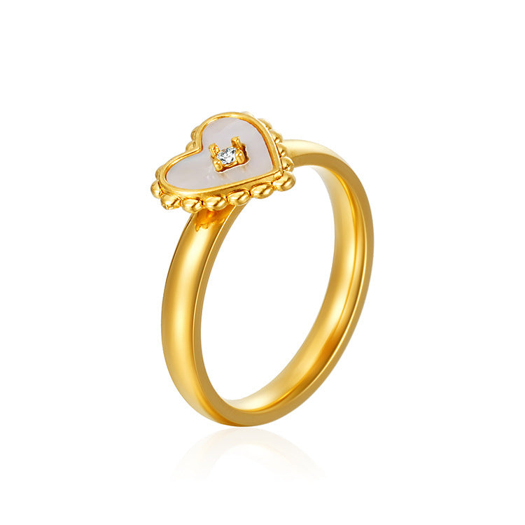 Wholesale love inlaid shell ring