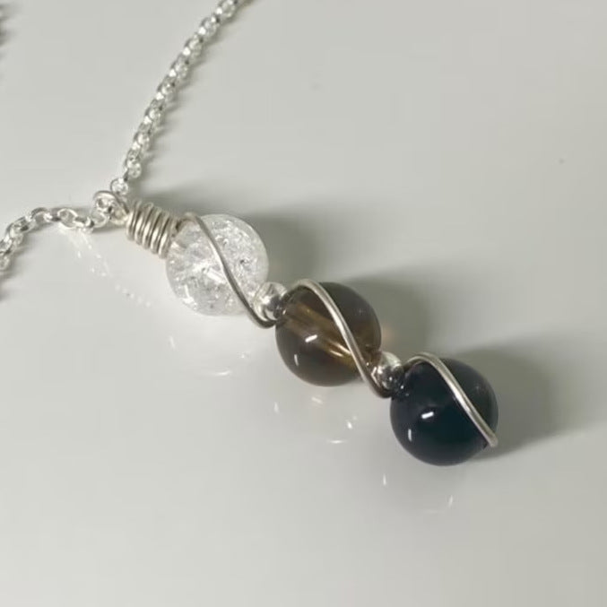 Wholesale Natural Crystal Silver Wire Wrapped Constellation Necklace ACC-NE-RongGuan016