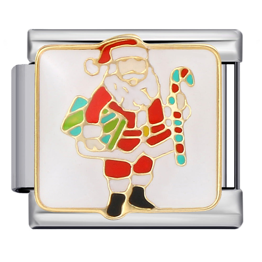 Wholesale Italian Charm Bracelet 9mm DIY Splicing Christmas Elements Stainless Steel Composable Bracelet