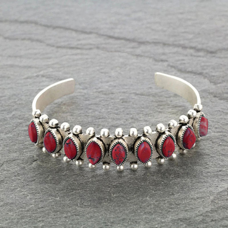 Wholesale Bohemian Turquoise Open Cuff Bracelet Retro Ethnic Style Fashion Accessory Gift