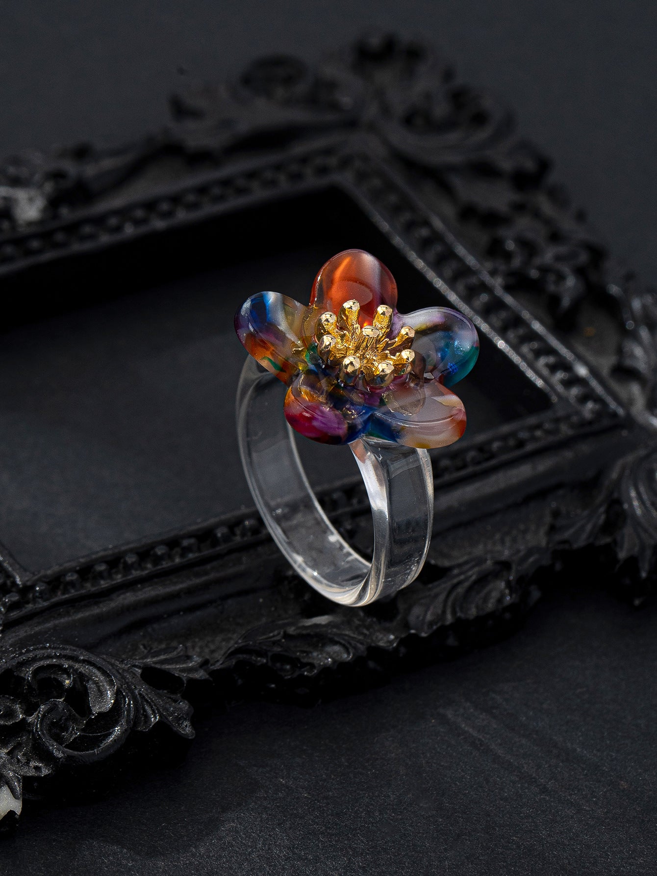 Wholesale Camellia Flower Ring - Trendy Acrylic Jewelry Accessory,  Boutique Resale Gift