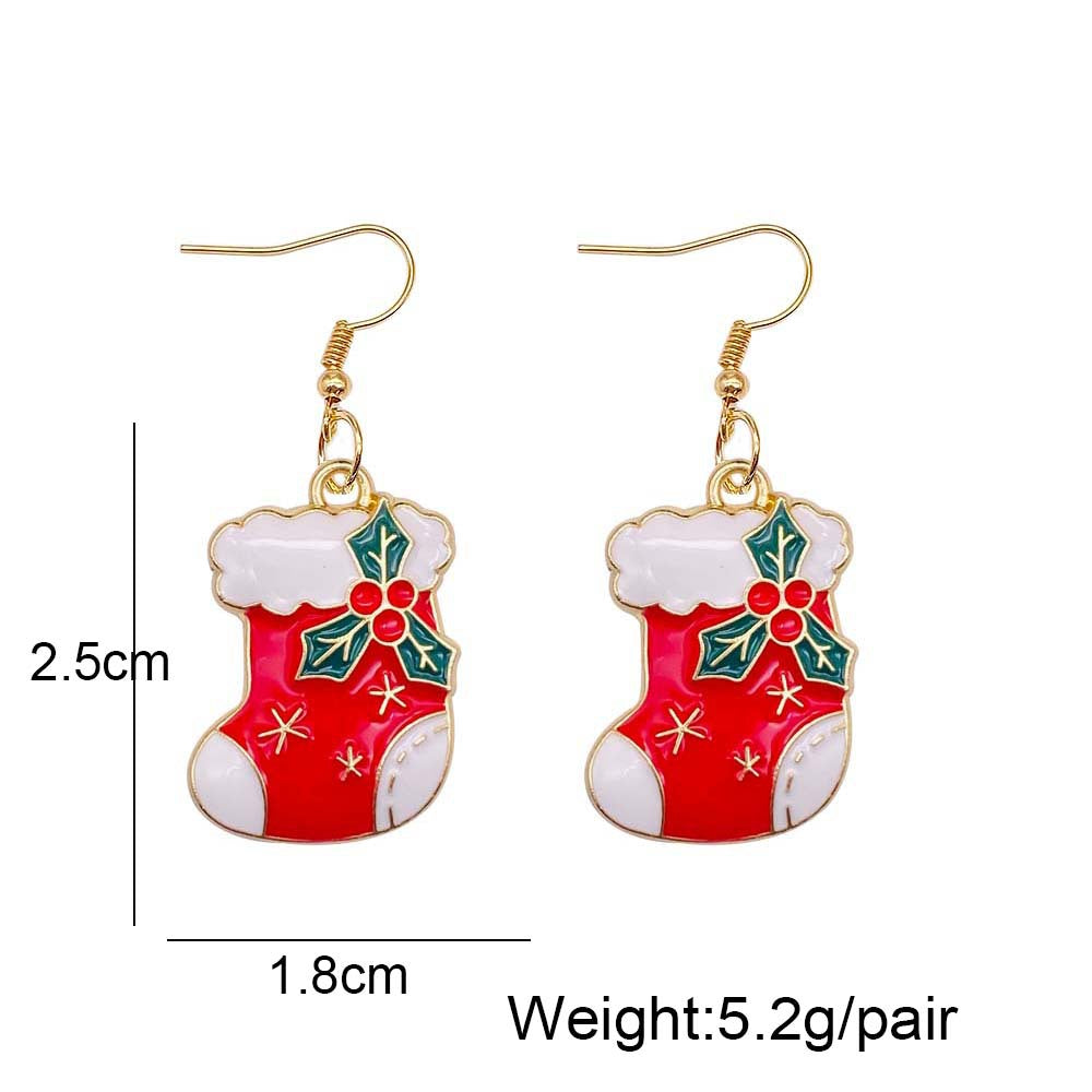 Wholesale Christmas Tree Santa Claus Bell Alloy Oil Drop Earrings ACC-ES-ChenY044
