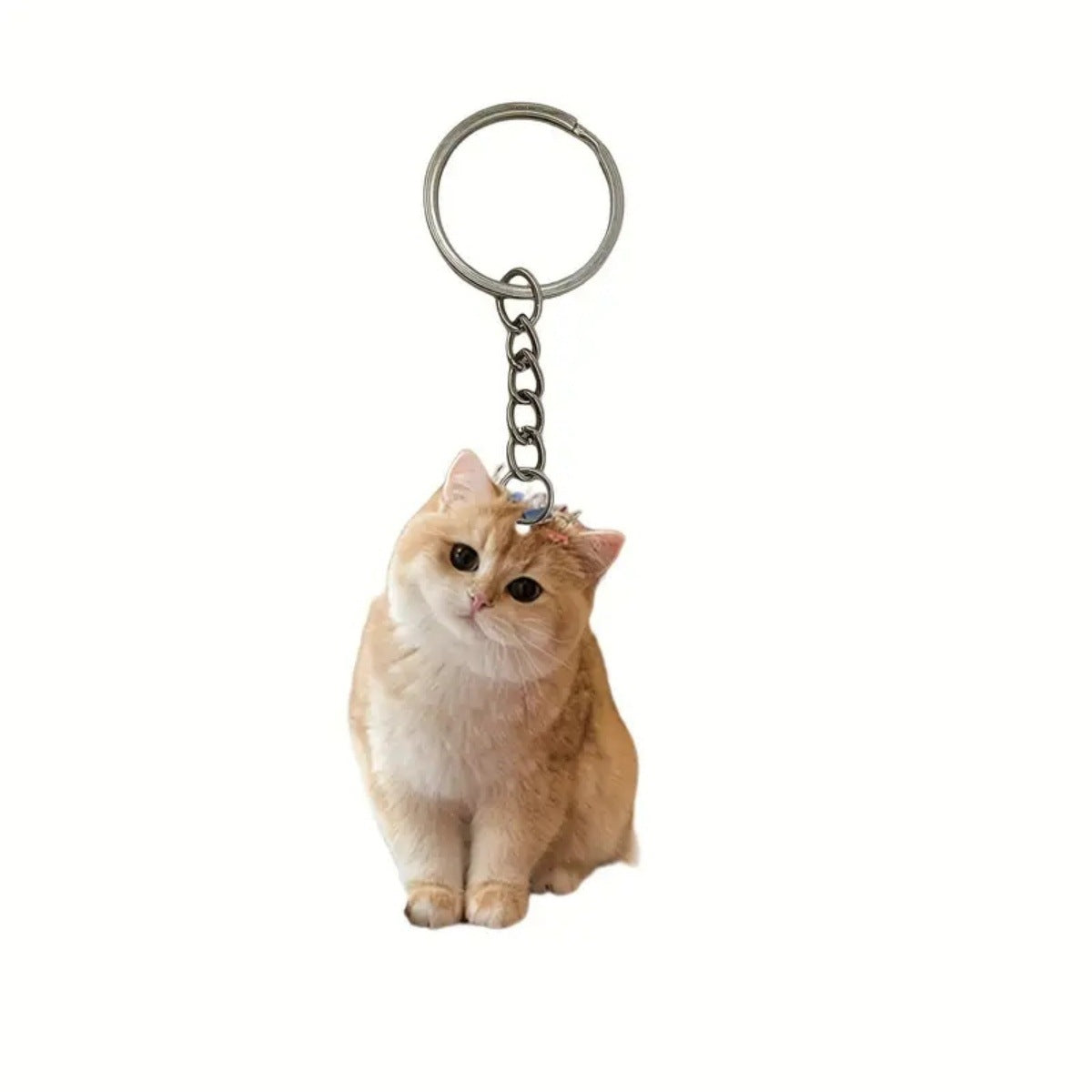 Wholesale Acrylic black and white tuxedo cat key chain double-sided design pet key ring ornament