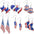 Wholesale  American Flag Earrings Independence Day Five-pointed Star Love Hat Shoes Earrings