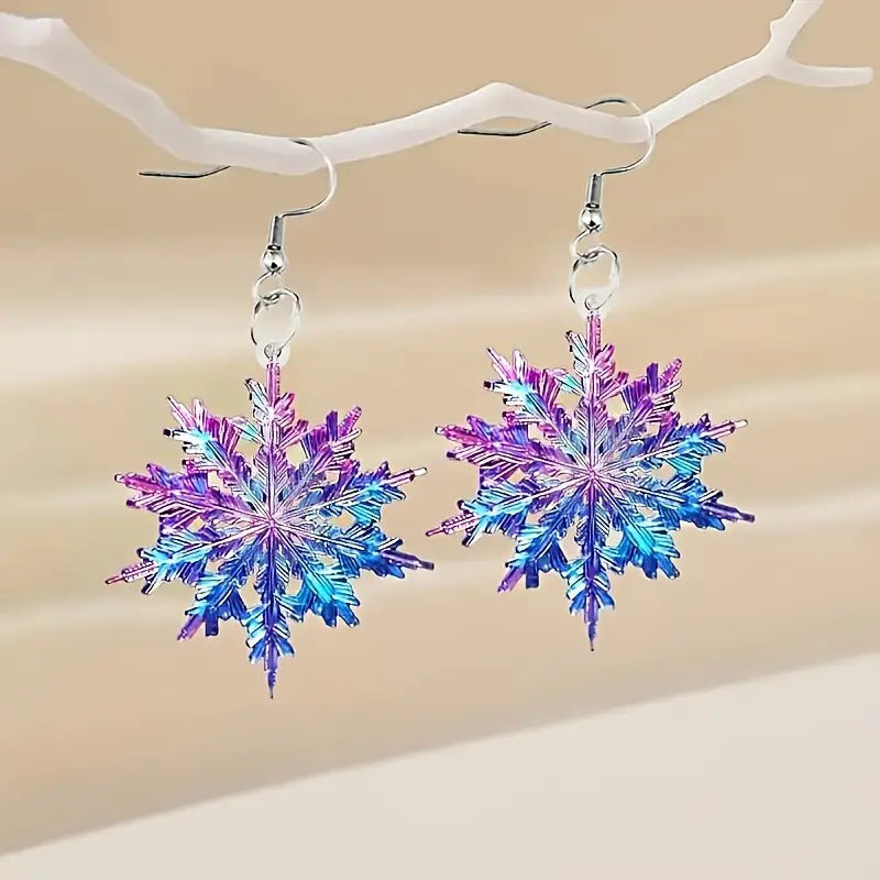 Wholesale Ice Snowflake Crystal Acrylic Earrings ACC-ES-Xiyin001