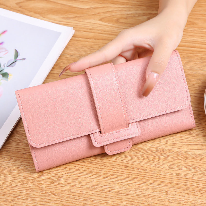 Wholesale Women's Long Trifold Flap Wallet