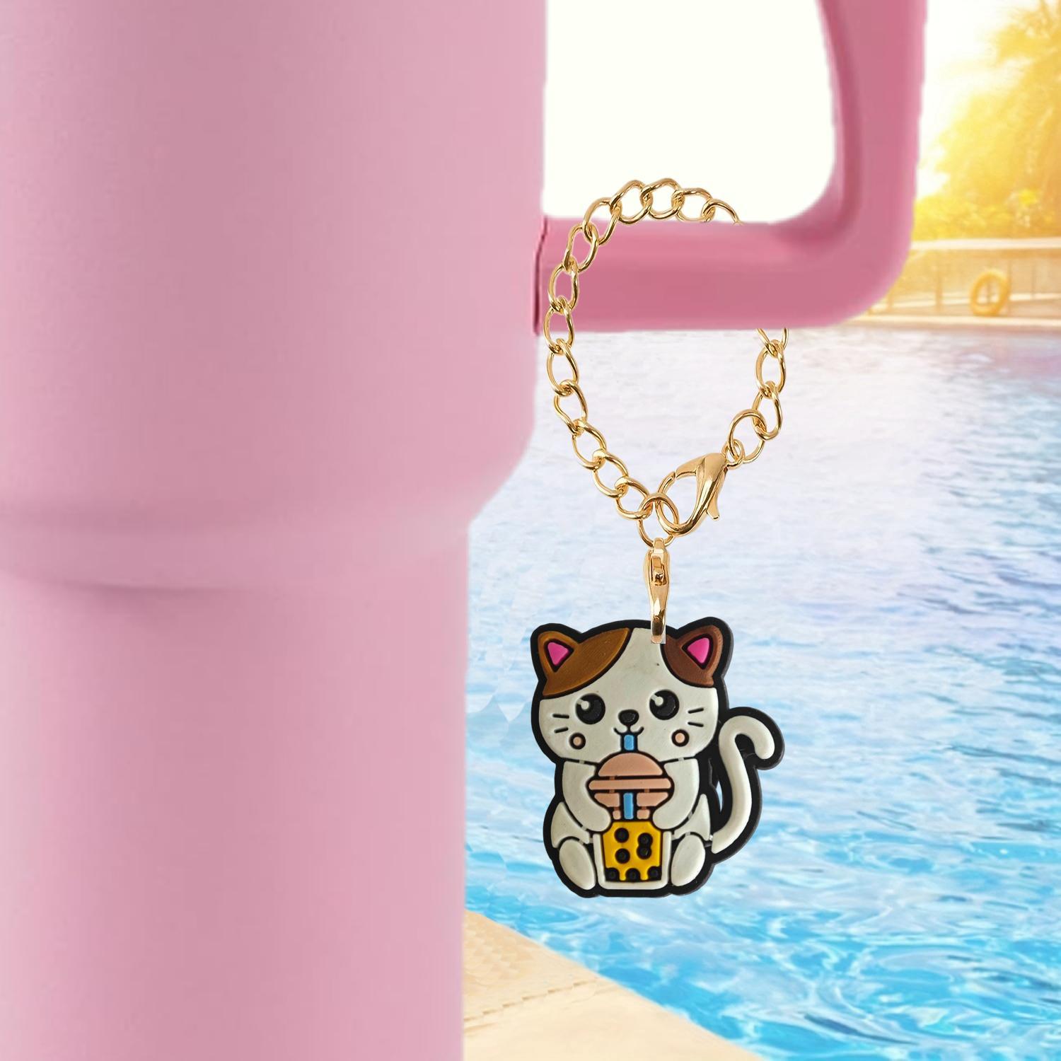 Wholesale Cartoon Milk Tea Cup Soft Rubber Hanging Chain Cup Accessories Chain ACC-CA-XieJi010