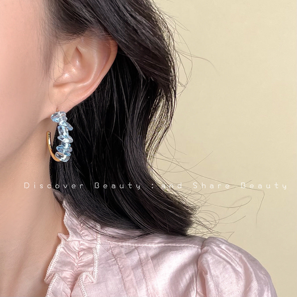 Wholesale  Crystal Blue Earring