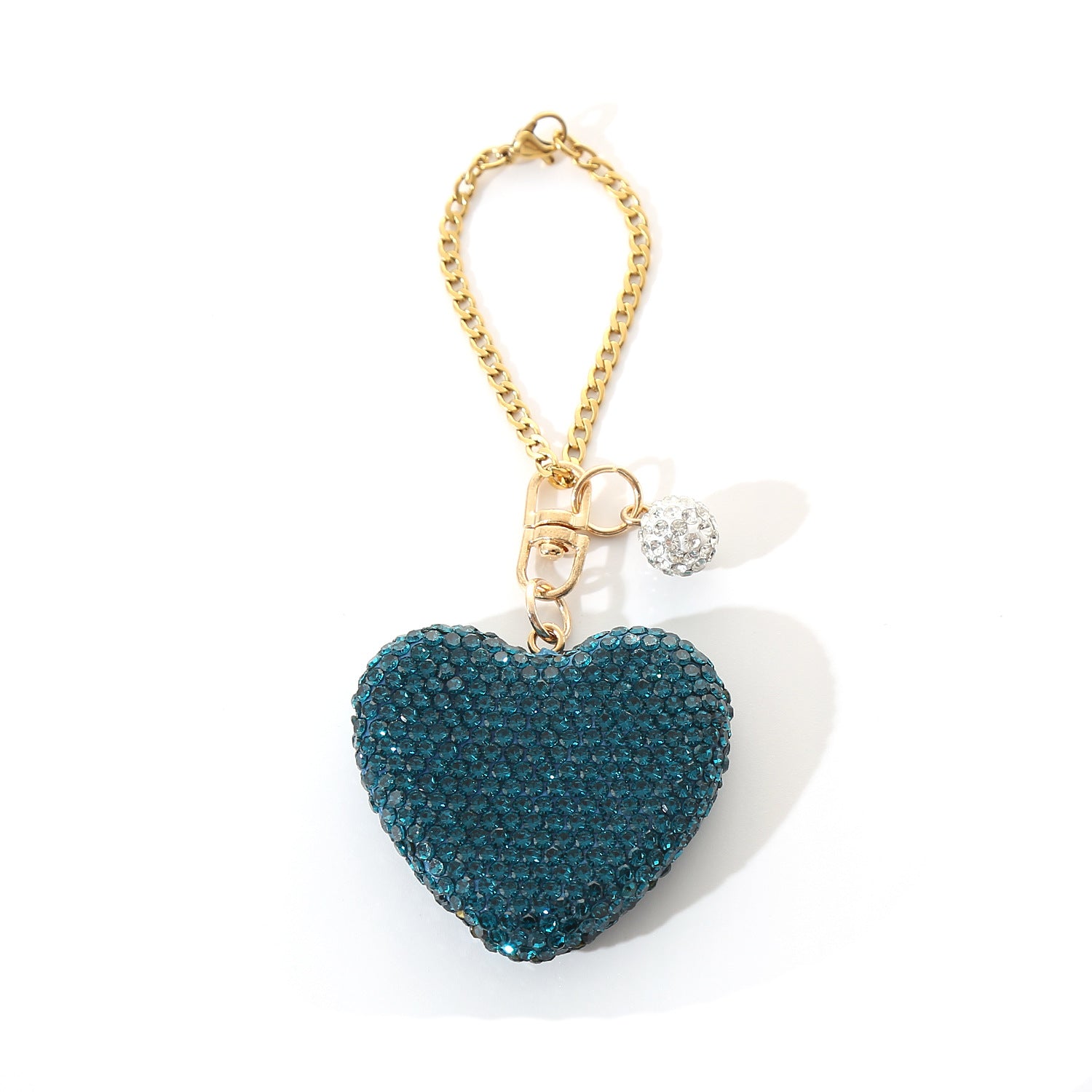 Anello chiave dell'automobile del cuore della pesca del strass degli accessori del pendente della catena chiave di amore all'ingrosso