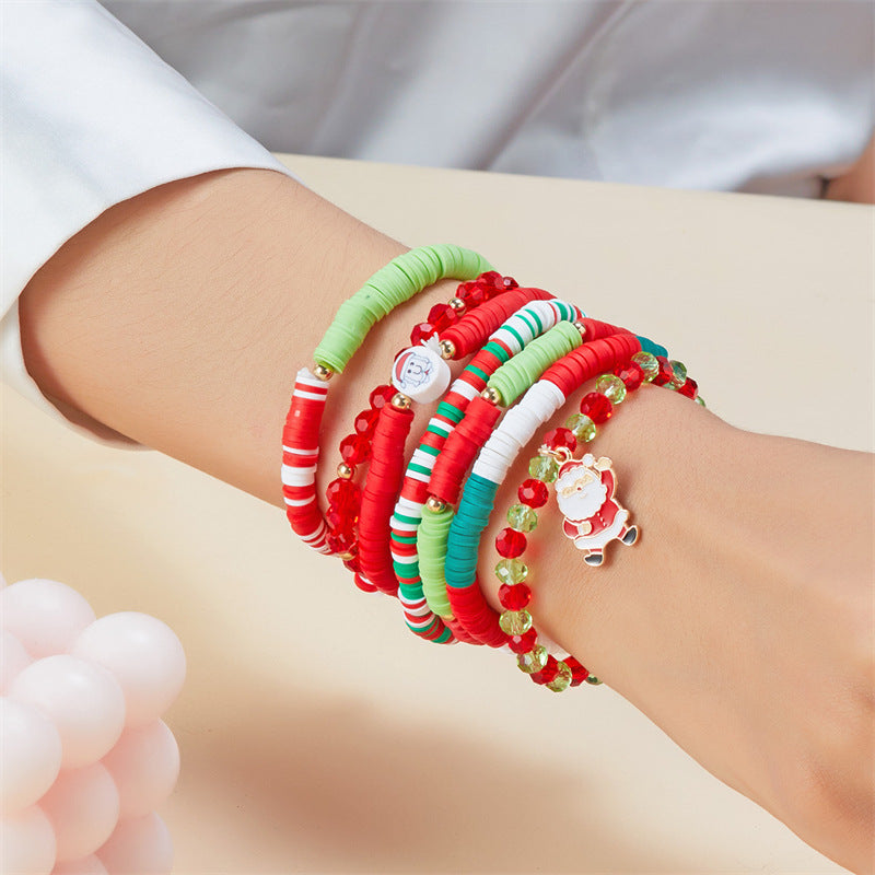 Wholesale Polymer clay beaded bracelet Christmas ornaments