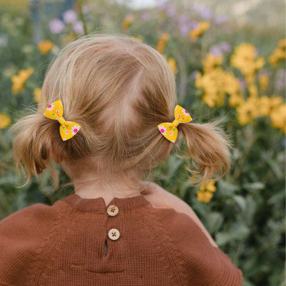 Wholesale 12pcs Children's Printed Bow Kids Hair Scrunchies ACC-HS-YaLun001