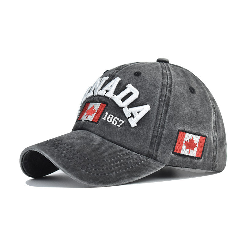 Wholesale Fashion Cotton Baseball Cap With Canada Letter Unisex Curved Brim Adjustable Sun Hat