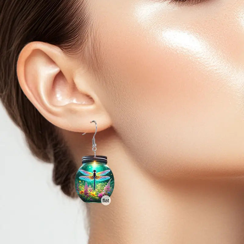 Wholesale Arrival Mysterious Dragonfly Honeypot Acrylic Earrings