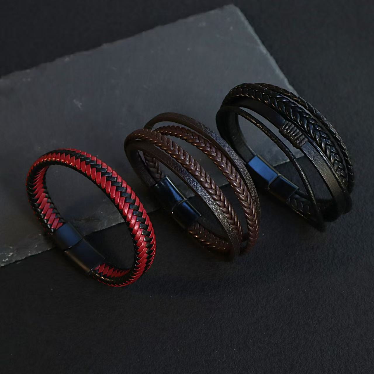 Wholesale Stylish Tree of Life Anchor Punk Magnetic Clasp Bracelet Unisex Fashion Accessory Boutique Gift