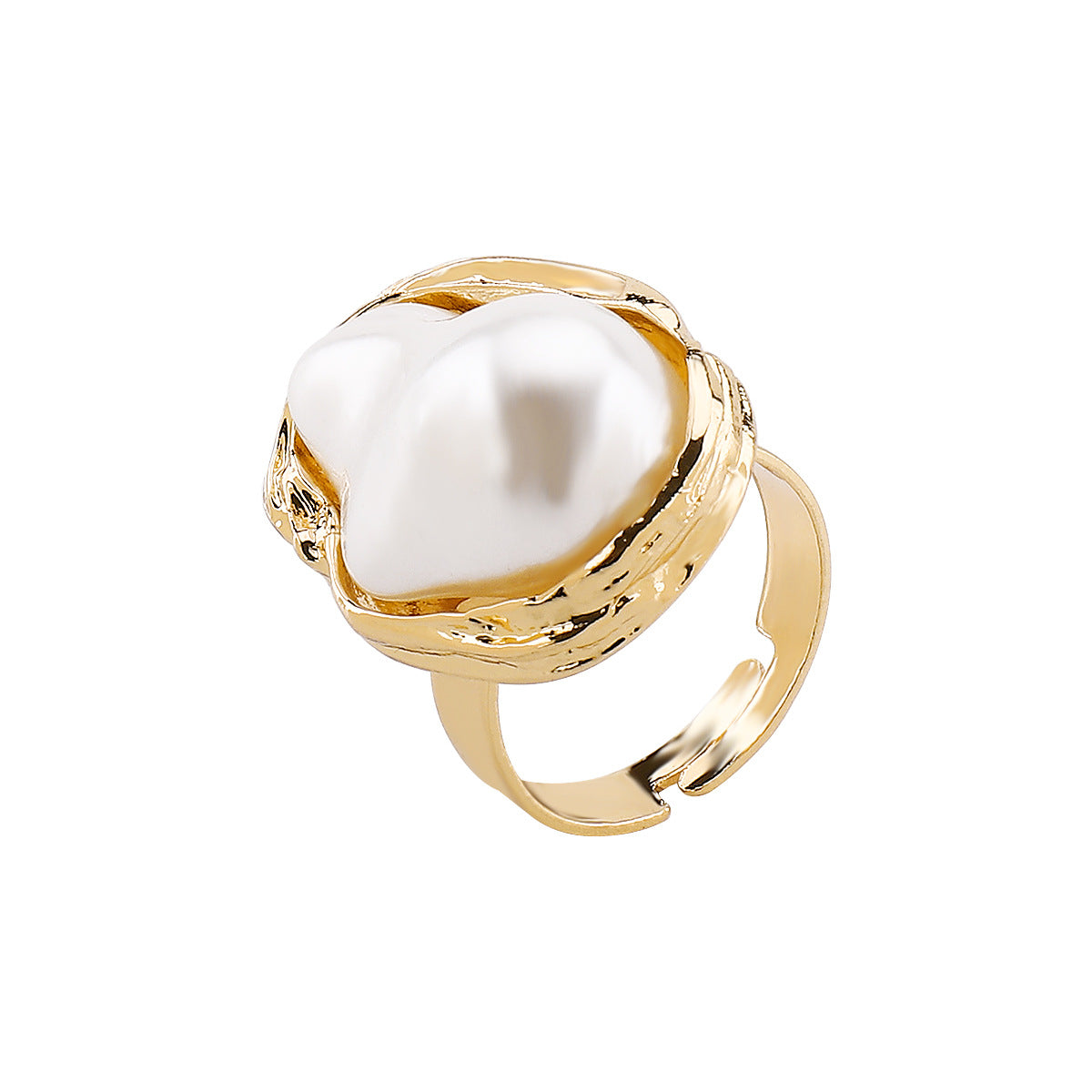 Wholesale Alloy Flower Exaggerated Irregular Pearl Geometric Earrings Ring Collar Bracelet