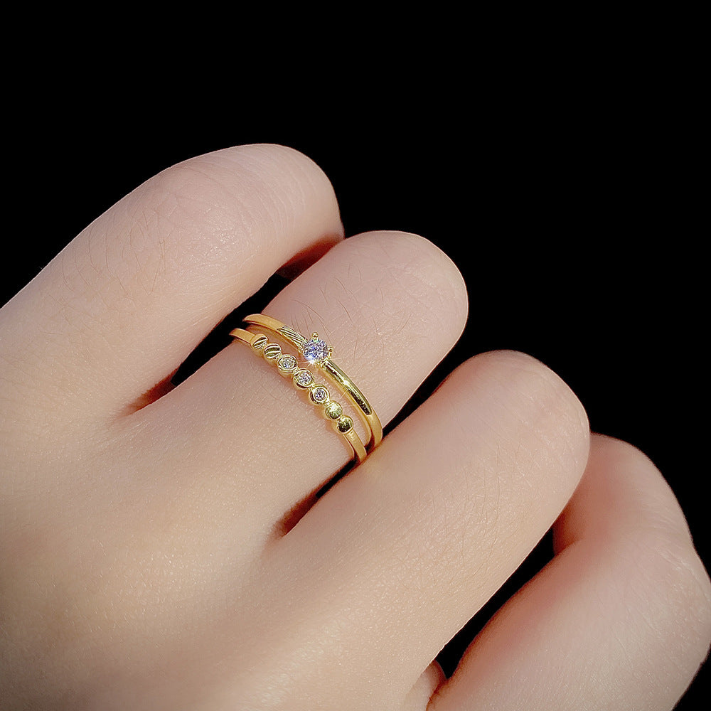 Wholesale 18k gold zircon 925 Silver half ring