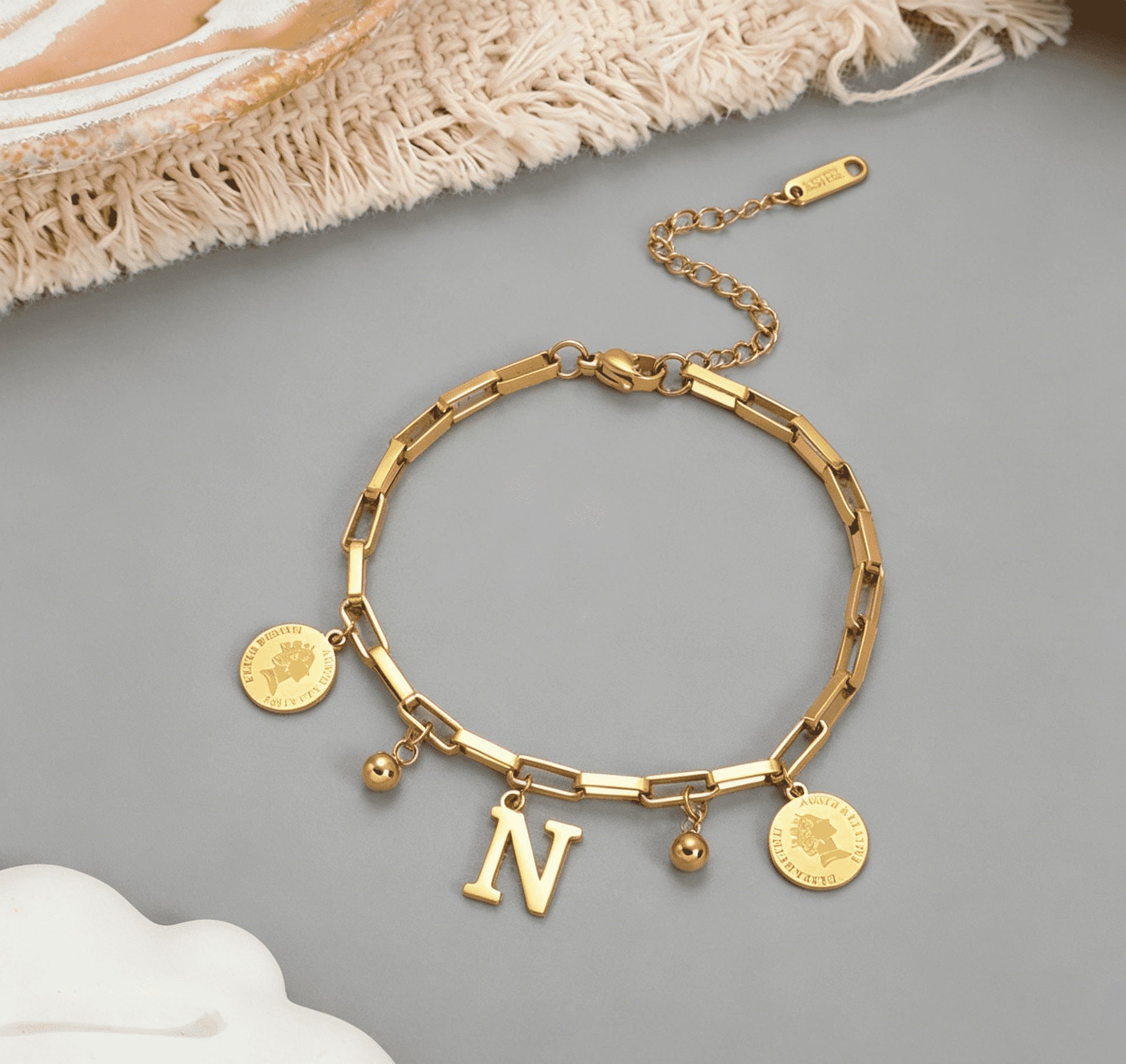 Wholesale Titanium Steel Gold Plated Letter Design Bracelet - Chic Fashion Accessory for Everyday Wear