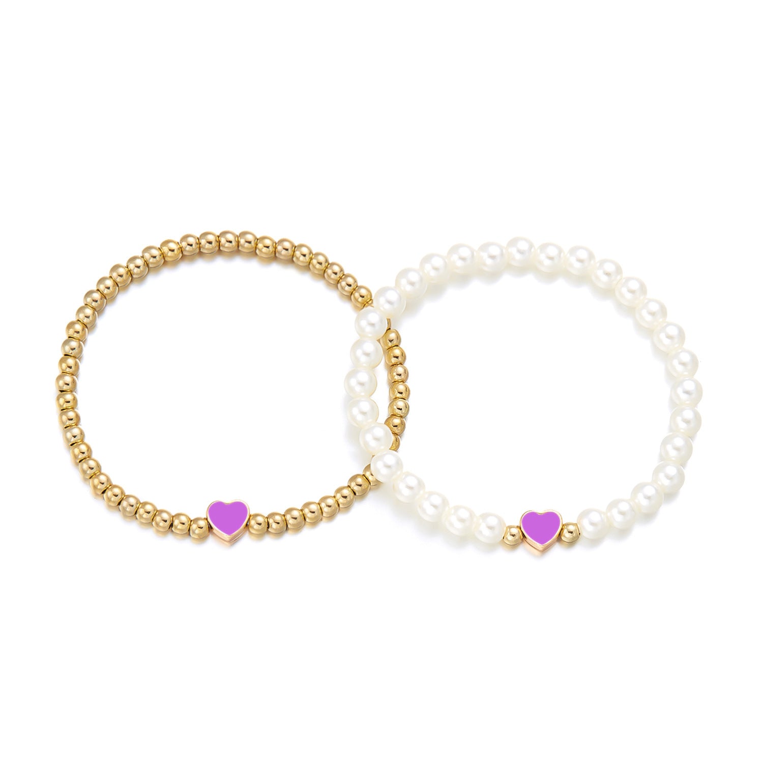 Wholesale Pearl Bracelet Pearl Multicolor Love Beaded Combination Stacked Bracelet