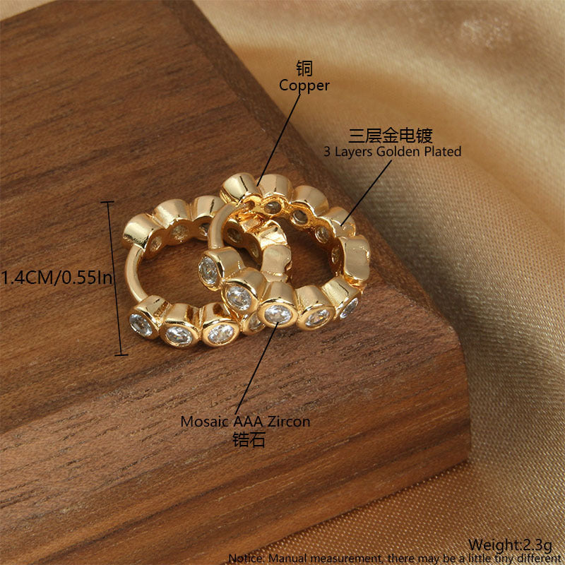 Wholesale Geometric Hollow Love Copper Gold Plated Micro-Inlaid Zirconia Earrings Hoop Earrings ACC-ES-BaiTian001