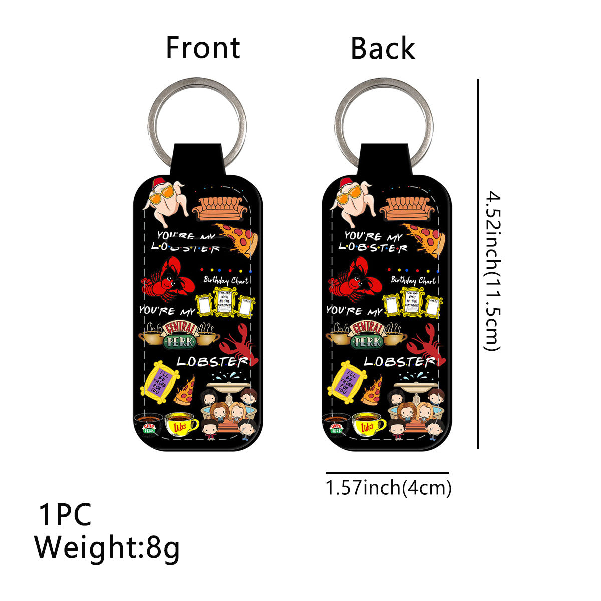 Wholesale 6pcs  Cartoon Protective Case Keychain Lipstick Case Keychain