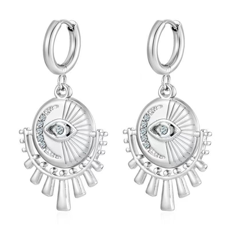 Wholesale Stainless steel heart and flower earrings