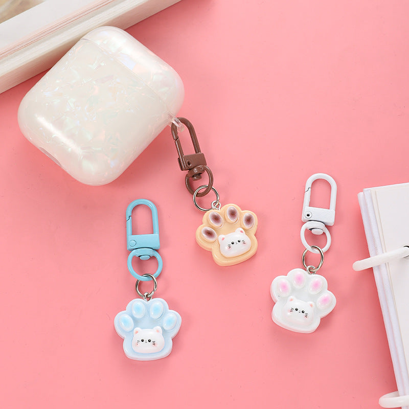 Wholesale Cute shiny cat paw keychain