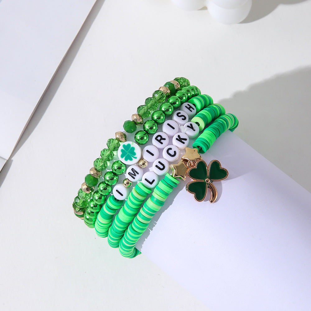 Wholesale St. Patrick's Day Letter Bracelet Set