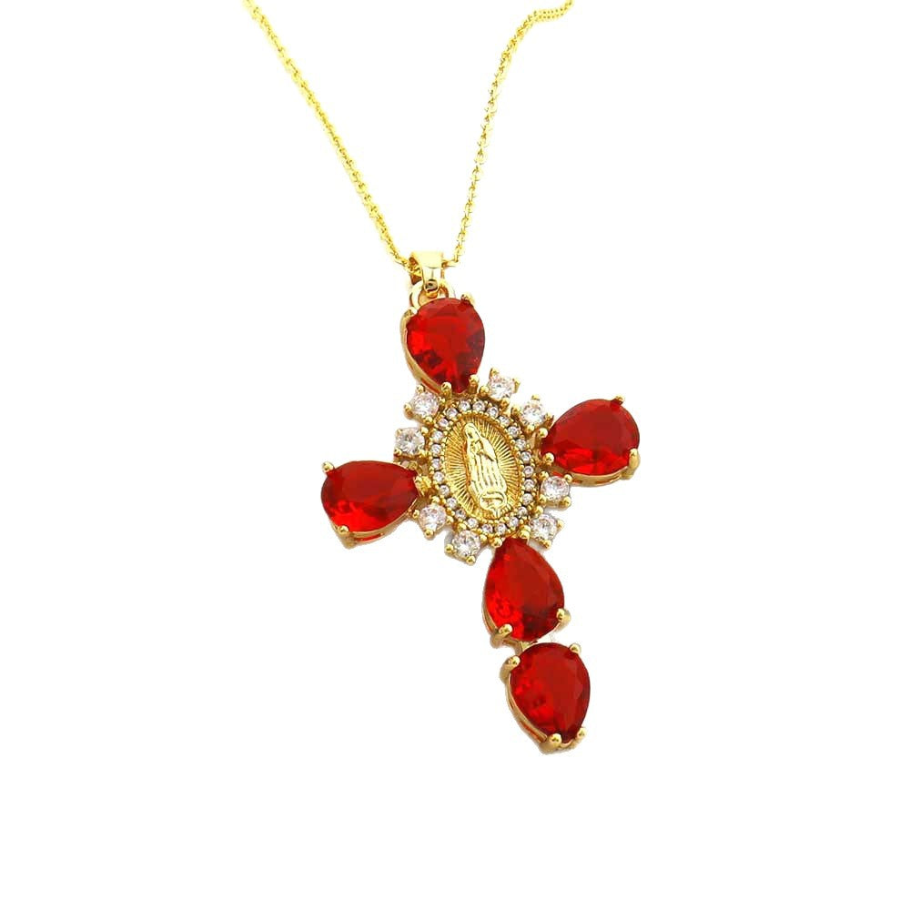 Wholesale Copper Cross Pendant Necklace Fashion Adjustable Choker Boutique Resale Jewelry Accessory