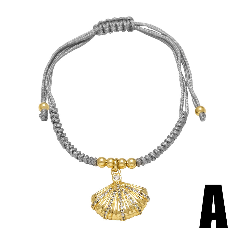 Wholesale Copper braided rope ocean-themed bracelet