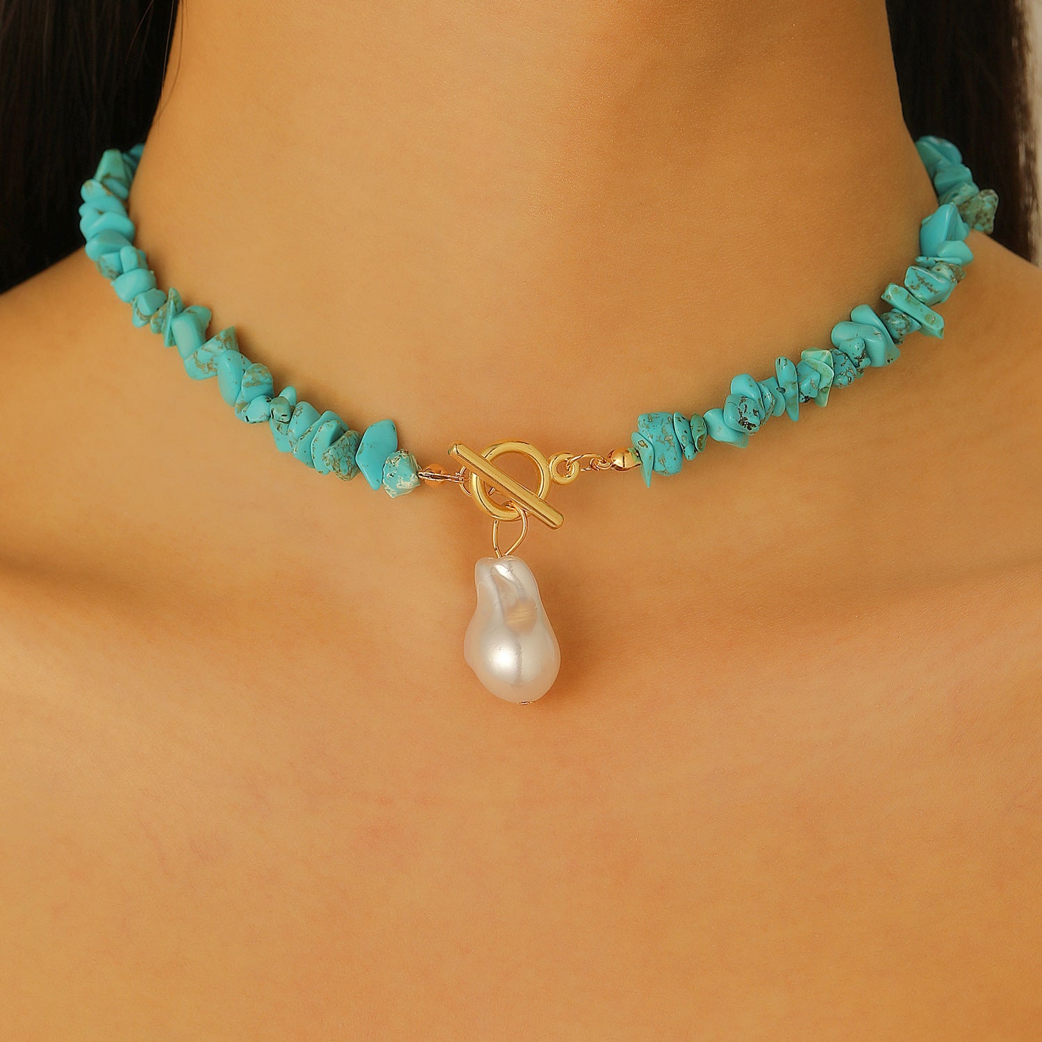 Wholesale Bohemian Devil' s Eye Turquoise Beaded Necklace Handmade Fashion Accessory