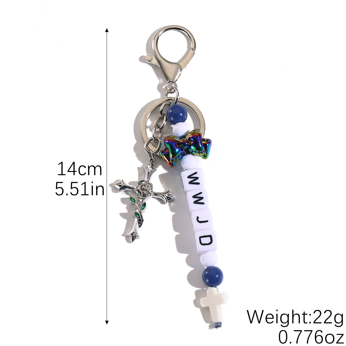 Wholesale Acrylic Beaded Dolphin Keychain With Colorful Alphabet Charms Chic Car Key Accessory Gift