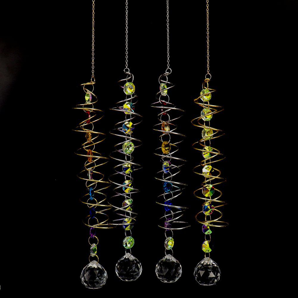 Wholesale Spiral Rotator Sun Catcher Crystal Wind Chime
